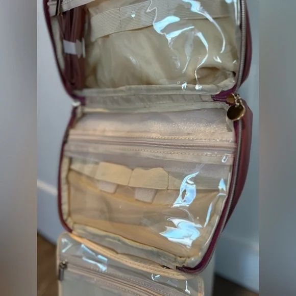 Hanging Toiletry And Makeup Travel Bag - GIFT READY - Mauve Pink and Gold - NWT! - Picture 10 of 12